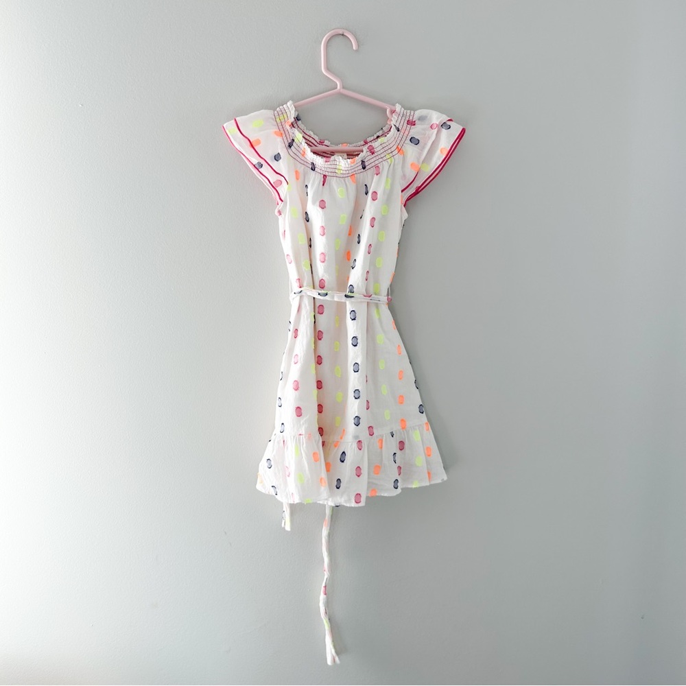✨3 for $50✨ Crewcuts White Dress with Multicolor Dots